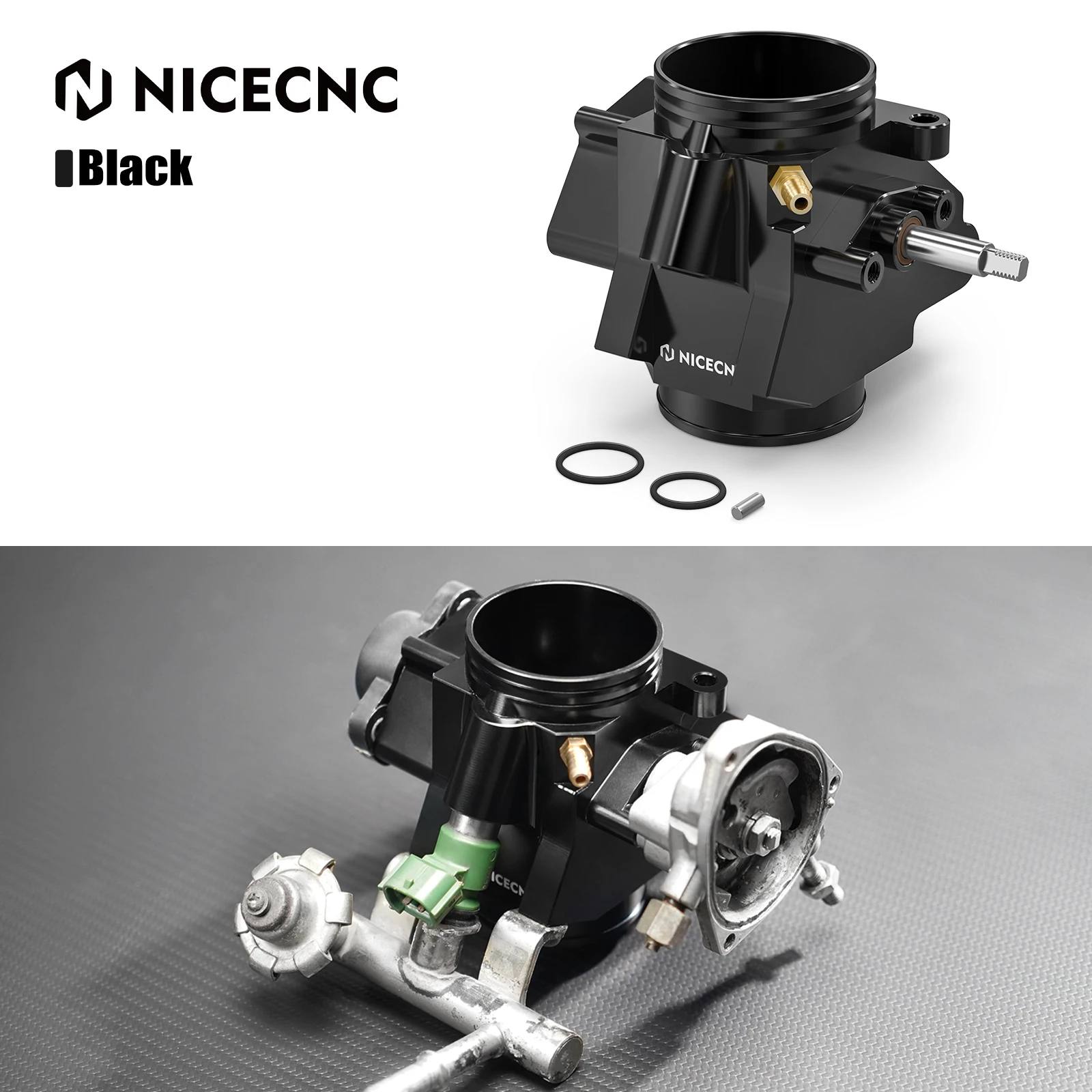 

NICENC 47MM Air Intake Throttle Body Kit ATV For Yamaha YFZ450R YFZ 450R 2009-2025 2010 2011 2013 Aluminum Part #1TD-13750-02-00