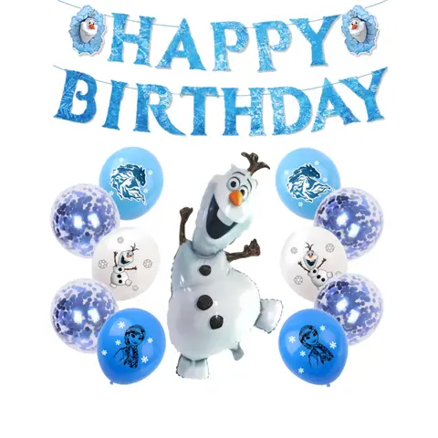 Disney Frozen Elsa Anna Olaf tema niños fiesta de cumpleaños conjunto decorativo de dibujos animados fiesta globo Banner telón de fondo regalos de fiesta de cumpleaños