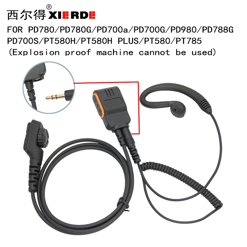 

Headset Microphone for Hytera Walkie Talkie Earpiece PD780 700 705G PT580H PD780G PD782 PD782G PD785 785G Radio Headphone