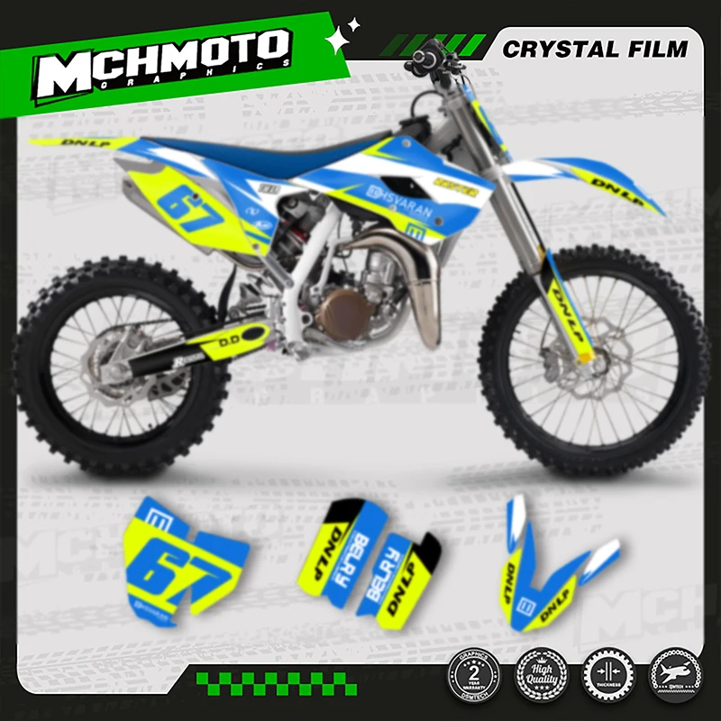 

MCHMFG MOTOR For Husqvarna TC85 TC 85 2014 2015 2016 2017 Motorfiets Grafische Decal Stickers Kits 008