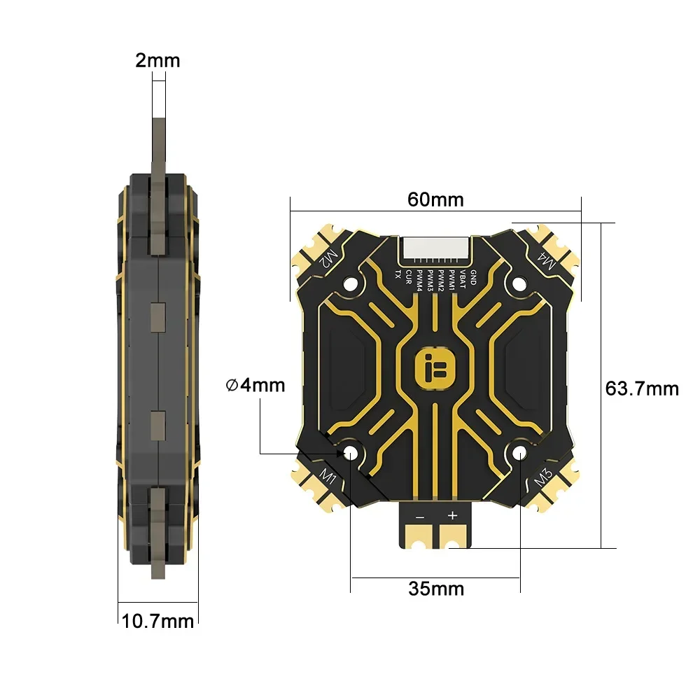 IFlight BLITZ E80 Pro 4-IN-1 ESC (G2) 35x35mm 取付穴付き RC FPV レーシングドローン用