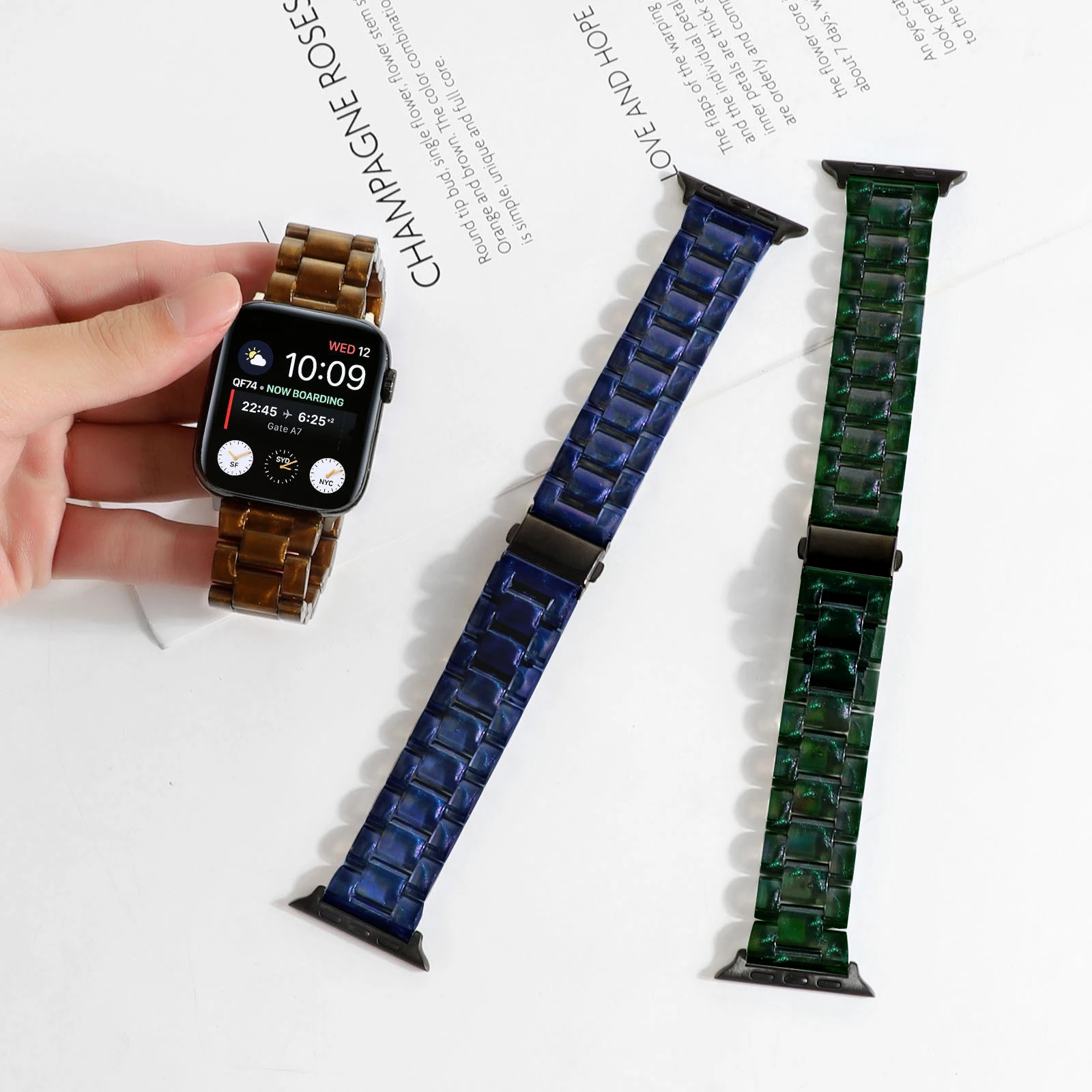 Resin Transparent Strap for Apple Watch Ultra Band 49mm 41mm 45mm 40mm 42mm 44mm Women Bracelet for IWatch Series 8 7 6 SE 5 4 3