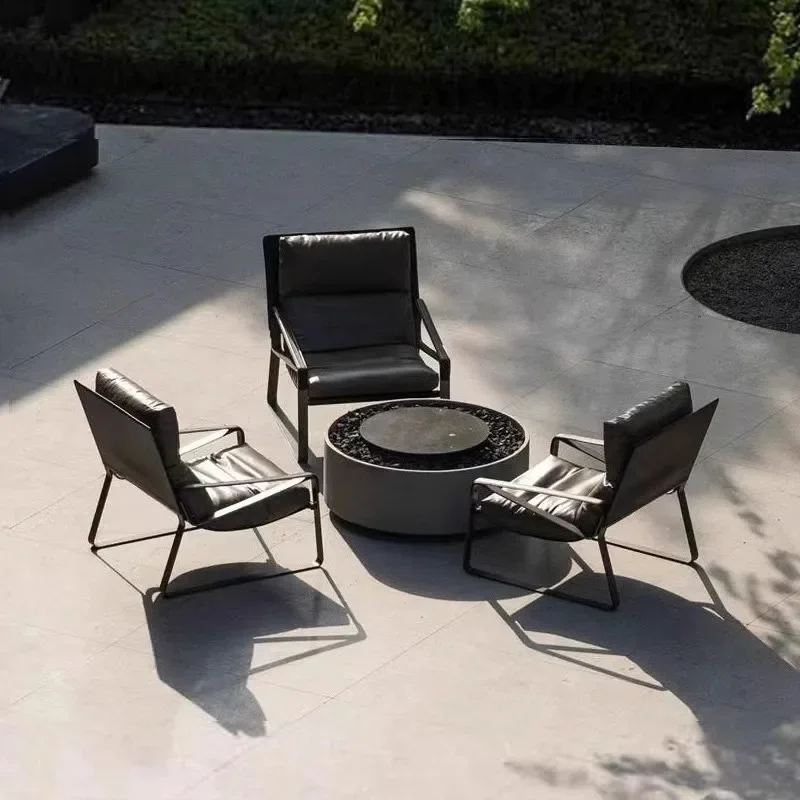 Outdoor sofa courtyard aluminum alloy villa open-air balcony waterproof and sunscreen B & B outdoor leisure single chair