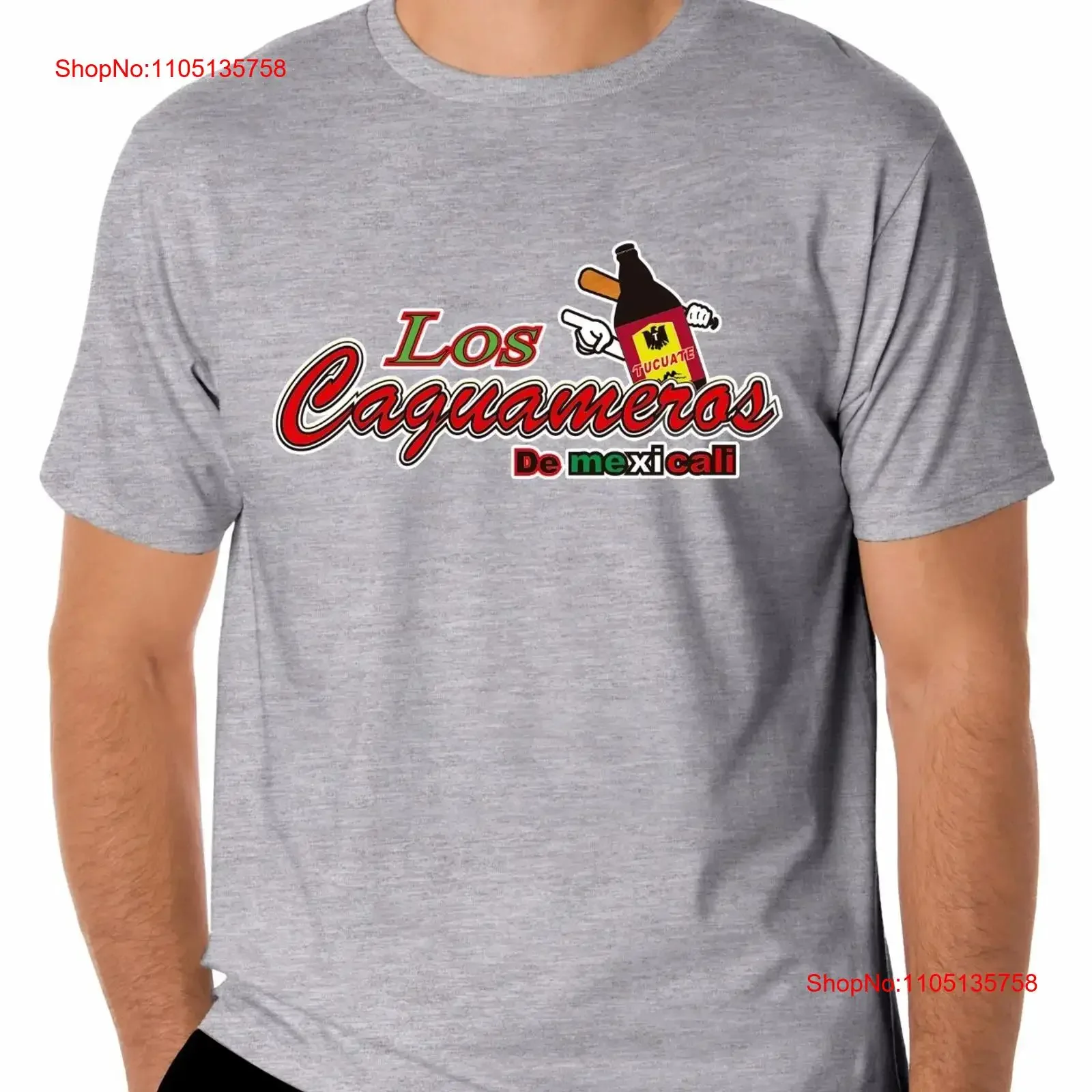 Camiseta Caguameros de Mexicali para hombre Color gris 100 algodón vintage lavada versátil cómoda moda estirada ligeramente