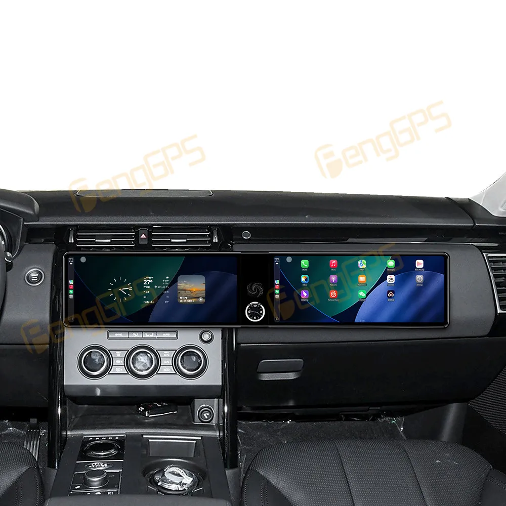 

Автомобильный радиоприемник CarPlay с двойным экраном 12,3 дюйма для Land Rover Discovery 5 2017-2019, мультимедийный плеер с сенсорным экраном, GPS-навигация
