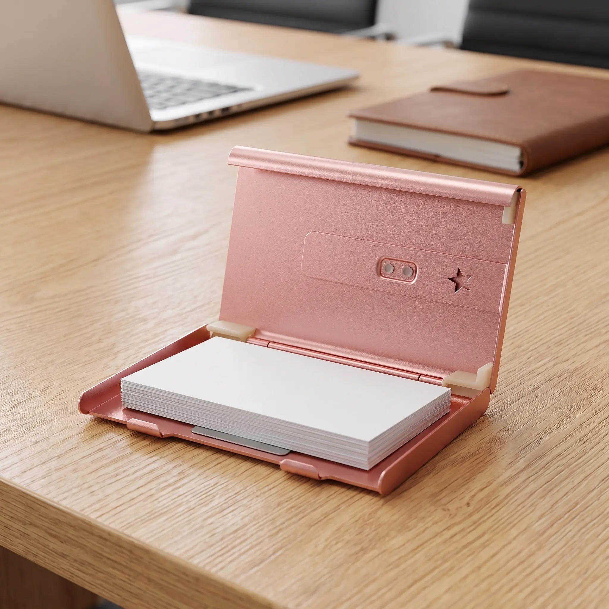 Stainless Steel Business Card Holder Slim Slide Eject Wallet Metal Scratch Resistant Pocket Organizer Office Meetings Networking
