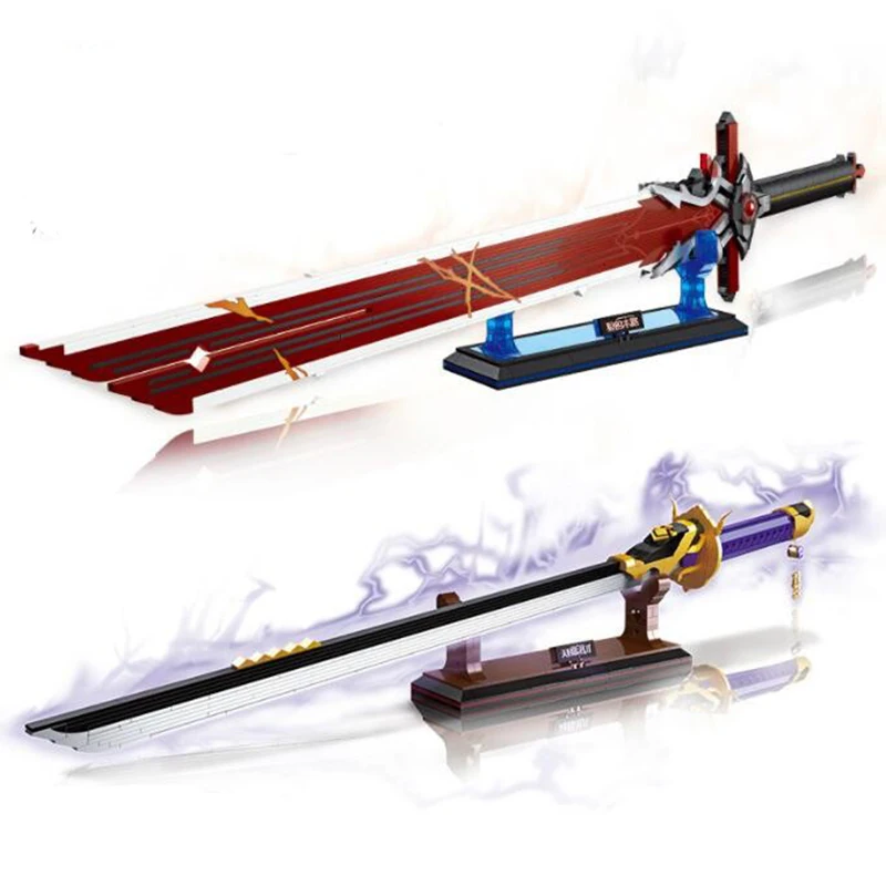 

Creative Samurai Sword Genshin Impact Samurai Sword Moc Weapons Model Educational Modular Building Blocks Bricks Kid Toys