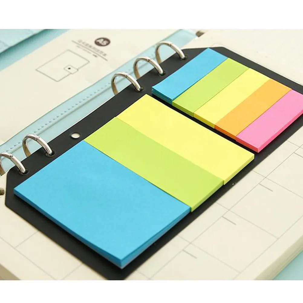 Picture 6: Colorful Self-Stick Loose-Leaf Indexing Pads for File Classification Bookmarking Notes Labeling Opaque Reusable Adhesive
