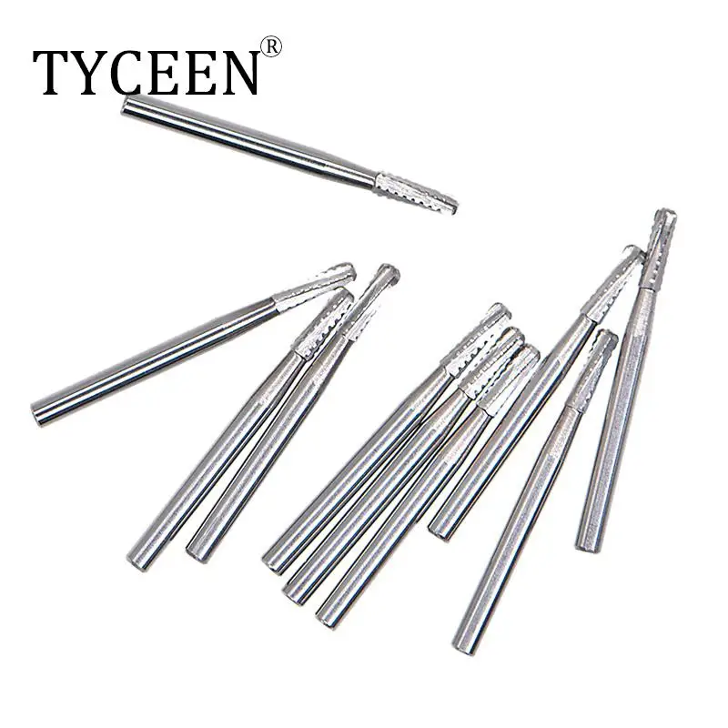 

10pcs/box Dental High Speed Drill Dentist Broken Crown Needle Tools for break crown Endodontic Silver Plated Handle 1958# 1957#