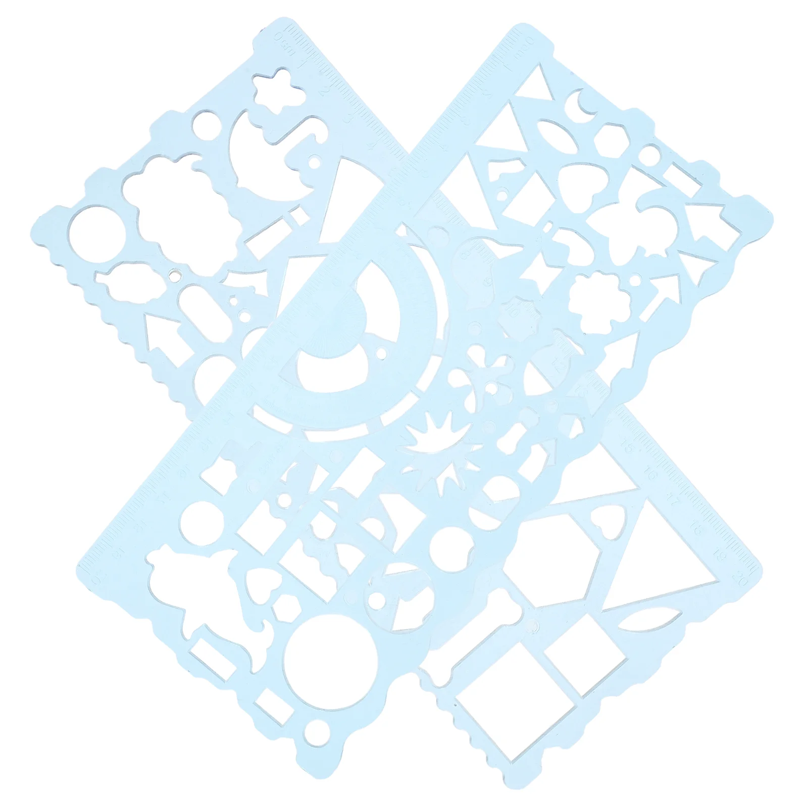 2pcs Drawing Stencils Geometric Drawing Measuring Template Stencil Ruler for Students