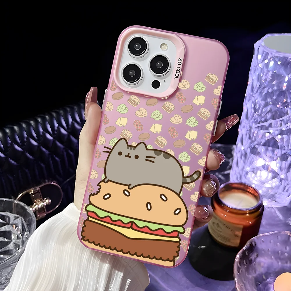 Cartoon Cute P-Pusheen Phone Case For iPhone 16 15 14 13 12 11 Pro Max Pink Matte Ultra-thin Soft Candy Abrazine Funda