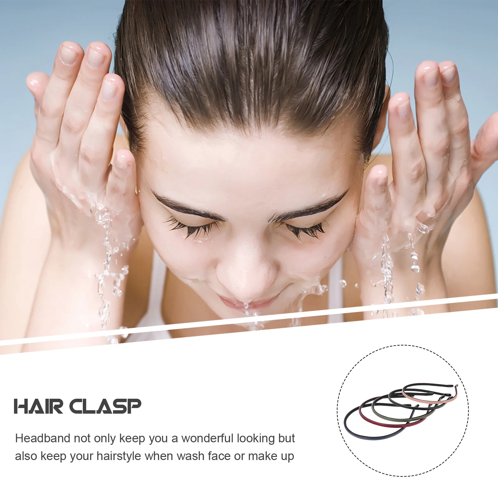 

5Pcs Thin Headbands Simple Solid Color Hair Hoops Women Headbands for Daily Use Concert Gathering