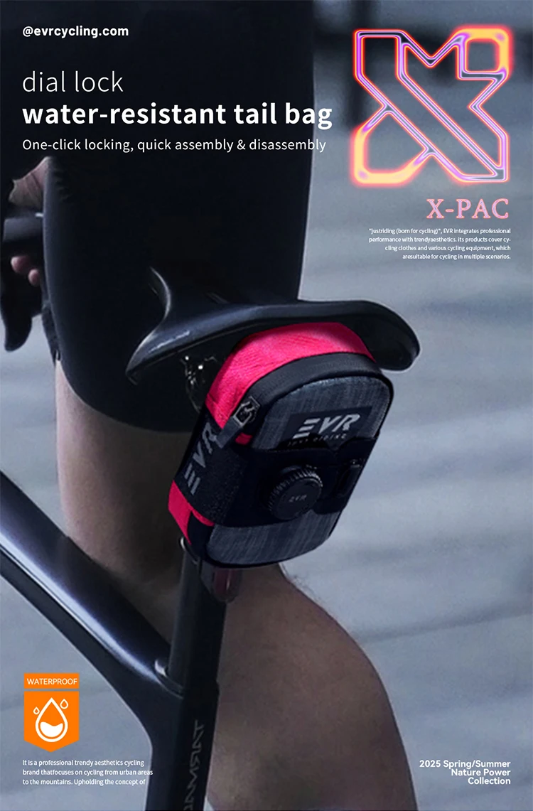 EVR Fahrrad-Satteltasche 0,5L mit Drehverschluss, Wasserdichte Hecktasche für Rennrad und Mountainbike, Selbstverriegelnde Tasche, Fahrradausrüstung – Detail 1