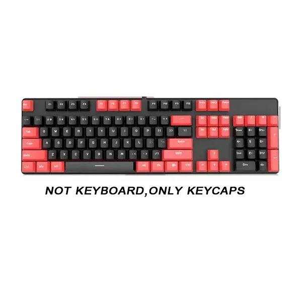 NONE 104 Stück ABS Universal mechanische Tastatur Tastenkappen ergonomische leere Tastenkappen für Cherry MX Tastatur Ersatz OEM hintergrundbeleuchtete Tastenkappe 6