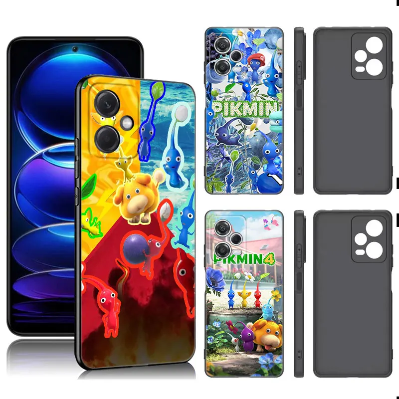 Pikmin Game Black Silicone Phone Case For Xiaomi Redmi Note 9 10 11 11S 11T 12 13 Pro 5G Plus 9S 10S 12S