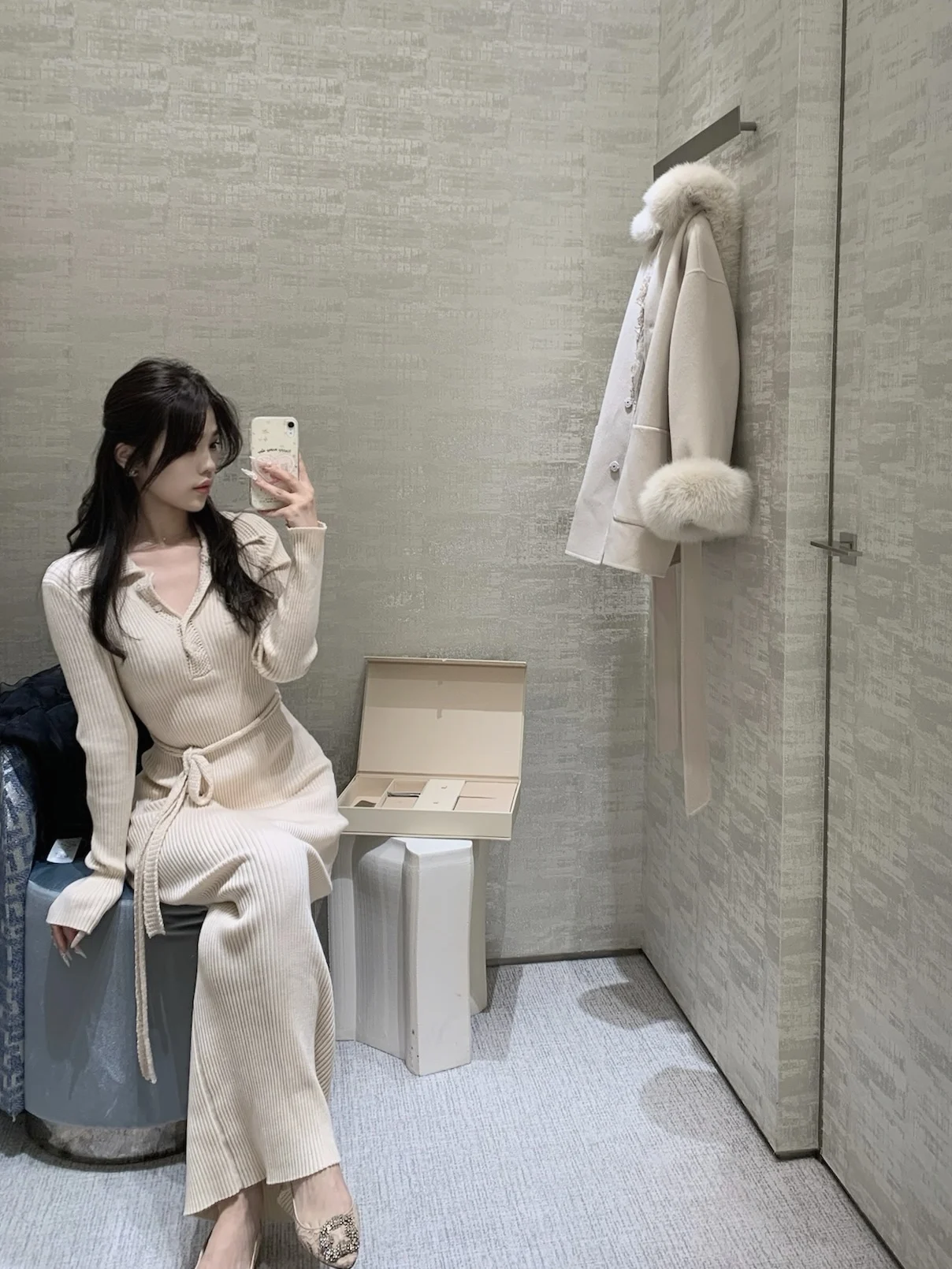 

Женское трикотажное платье Duchunzi с поясом из мягкой шерсти, элегантное, с эффектом стройности, для повседневной носки, длинное