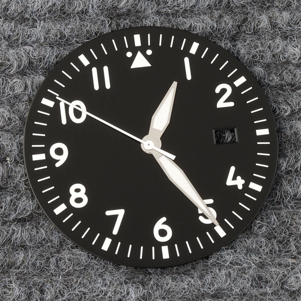

NH35 Watch Dial Hands Green Luminous 36mm Fit Mark XX Watch Replacements Parts Fit NH35 NH36 Movement Pilot Watch Dial Hands