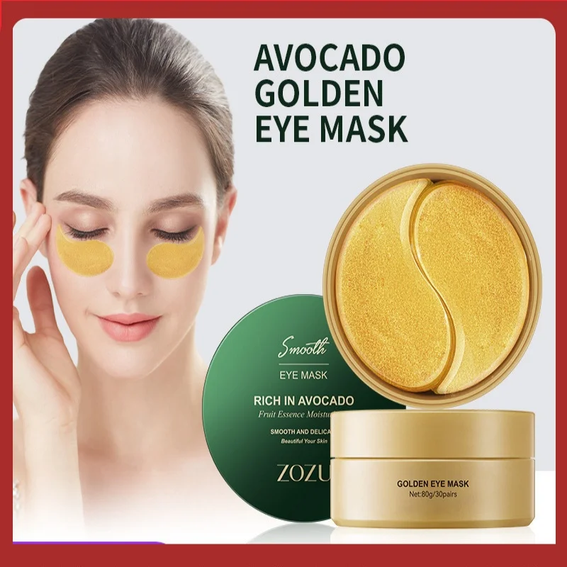 

120pcs Avocado Golden Collagen Eye Mask Anti Dark Circles Eye Bags Moisturizing Firming Eye Patches Skin Care Products