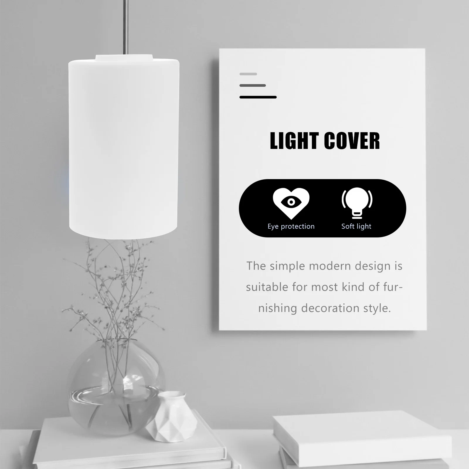 

1Pcs Glass Lampshade Chandelier Light Cover Home Decor White Modern Stylish Reusable E27 Interface Home Lampshade