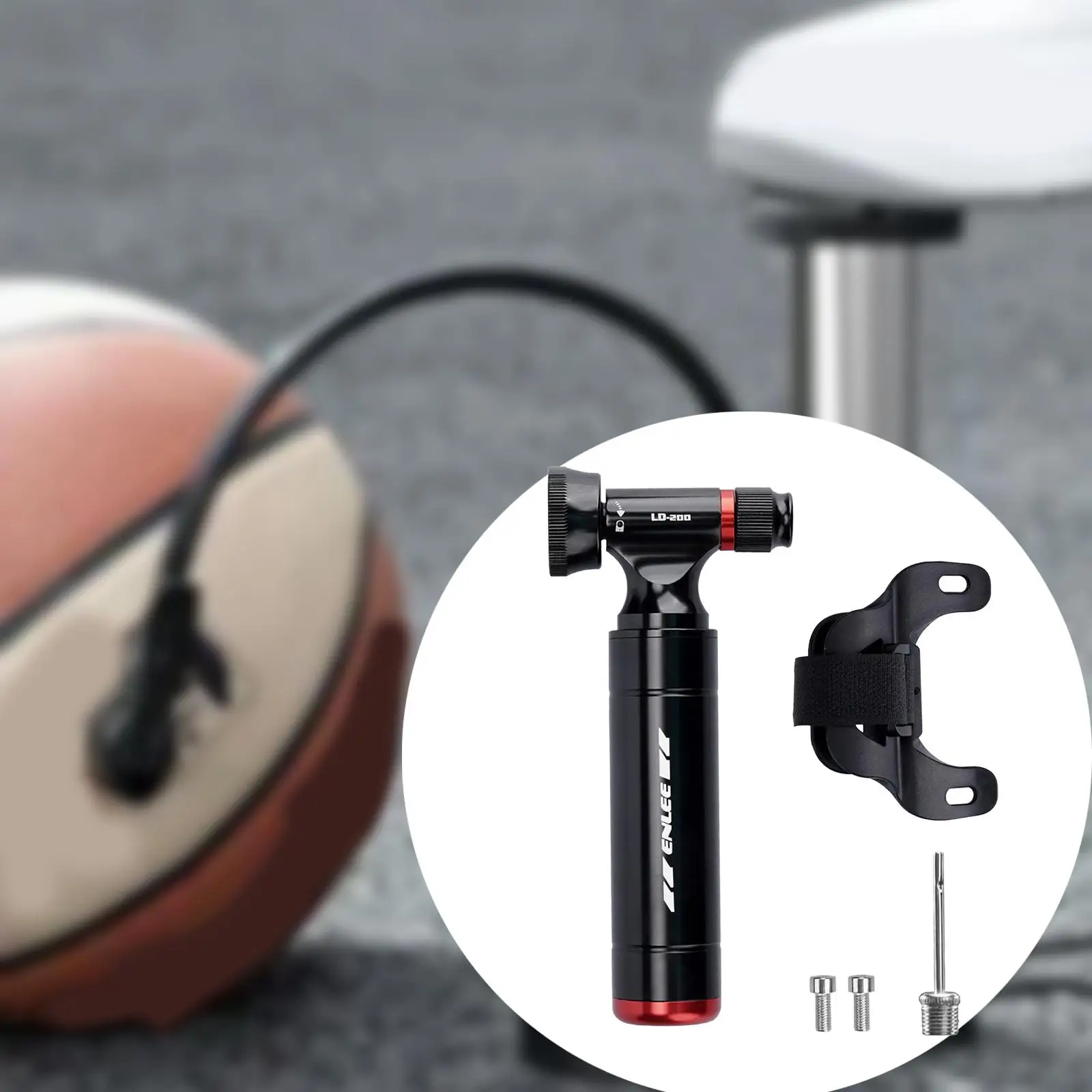 

Mini Bike Pump Small Repair Tool Portable Compact with Gauge Metal Bicycle Tires