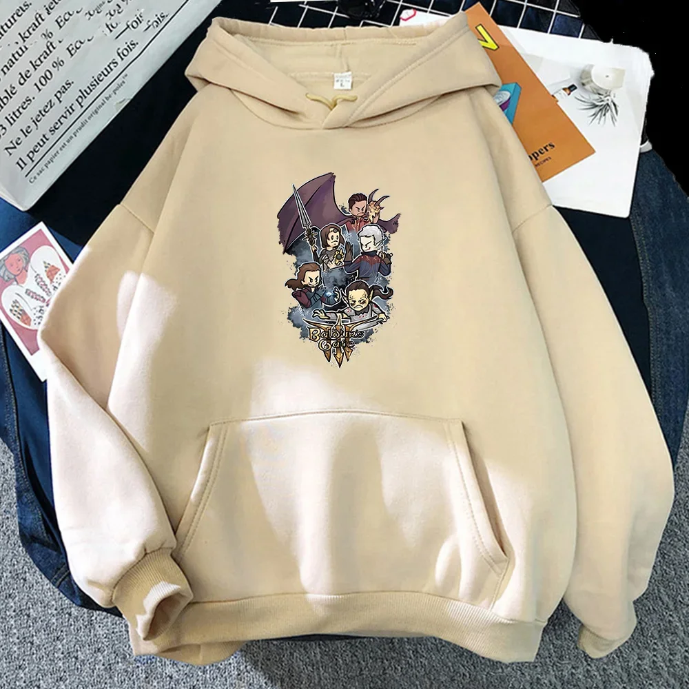 Baldurs Gate 3 sudaderas con capucha con estampado de personajes para hombres y mujeres, sudaderas con capucha casuales, ropa con estampado de cómic