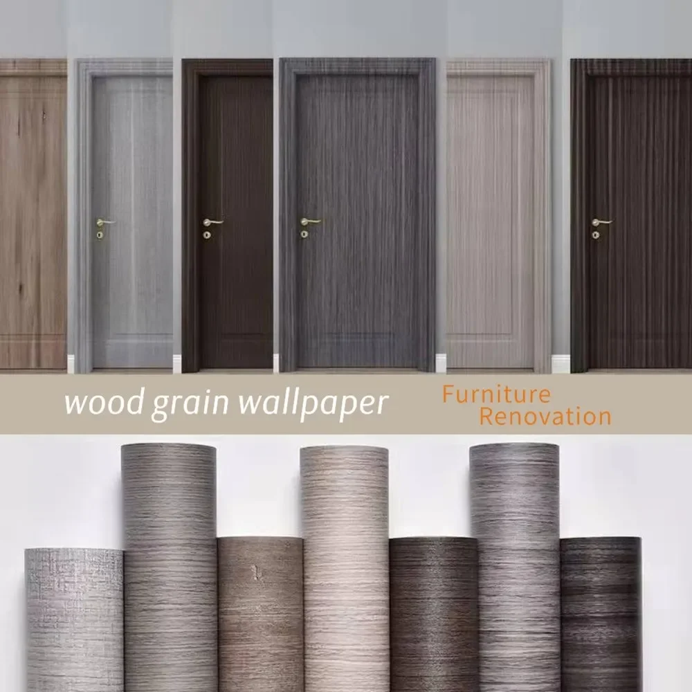 30cm Width and Thick Wood Grain Decor Wallpaper Vinyl Self Adhesive Waterproof Wall Stickers for Furniture Renovation