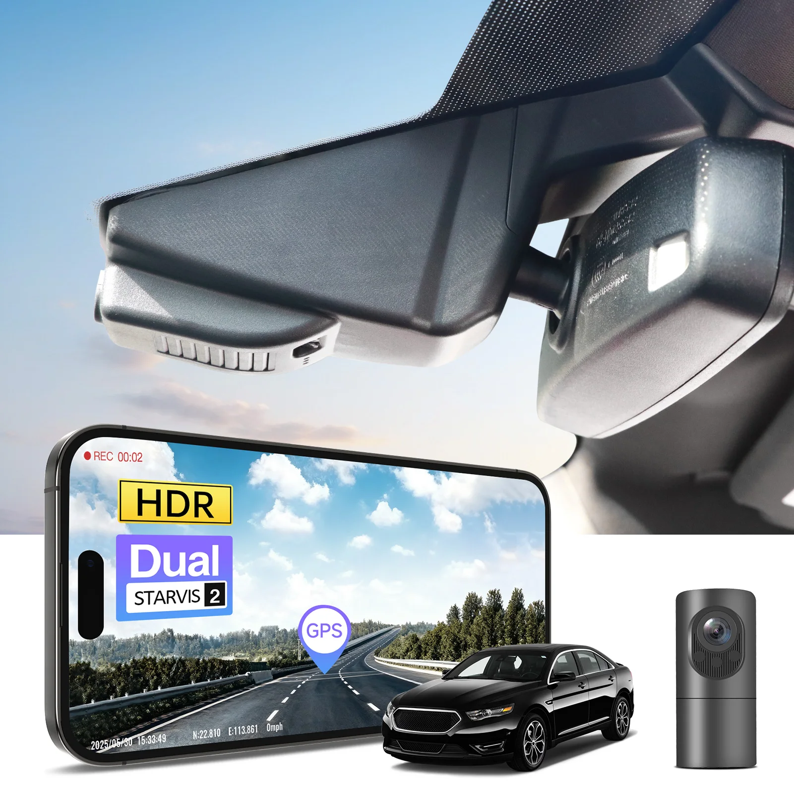 Mangoal 5GHz STARVIS 2 WiFi & APP GPS Dash Cam For Ford Taurus Dash Car Camera 2013-2019 HD Night Vision Plug and Play