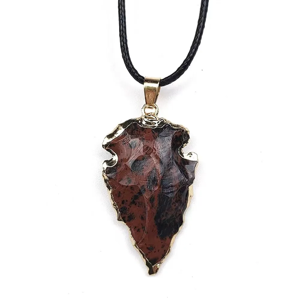 Arrowhead Pendant Assorted Natural Crystal pendant Gem Stone Indian Agates Necklace Energy Reiki Chakra Amulet Jewelry