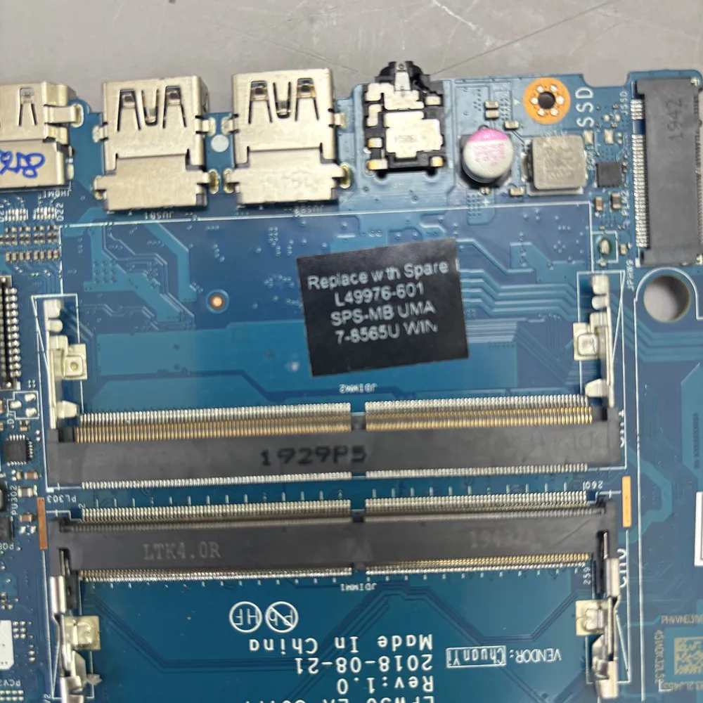 For HP 250 G7 15-DA Laptop Motherboard LA-G07FP i3-8145U i5-8265U