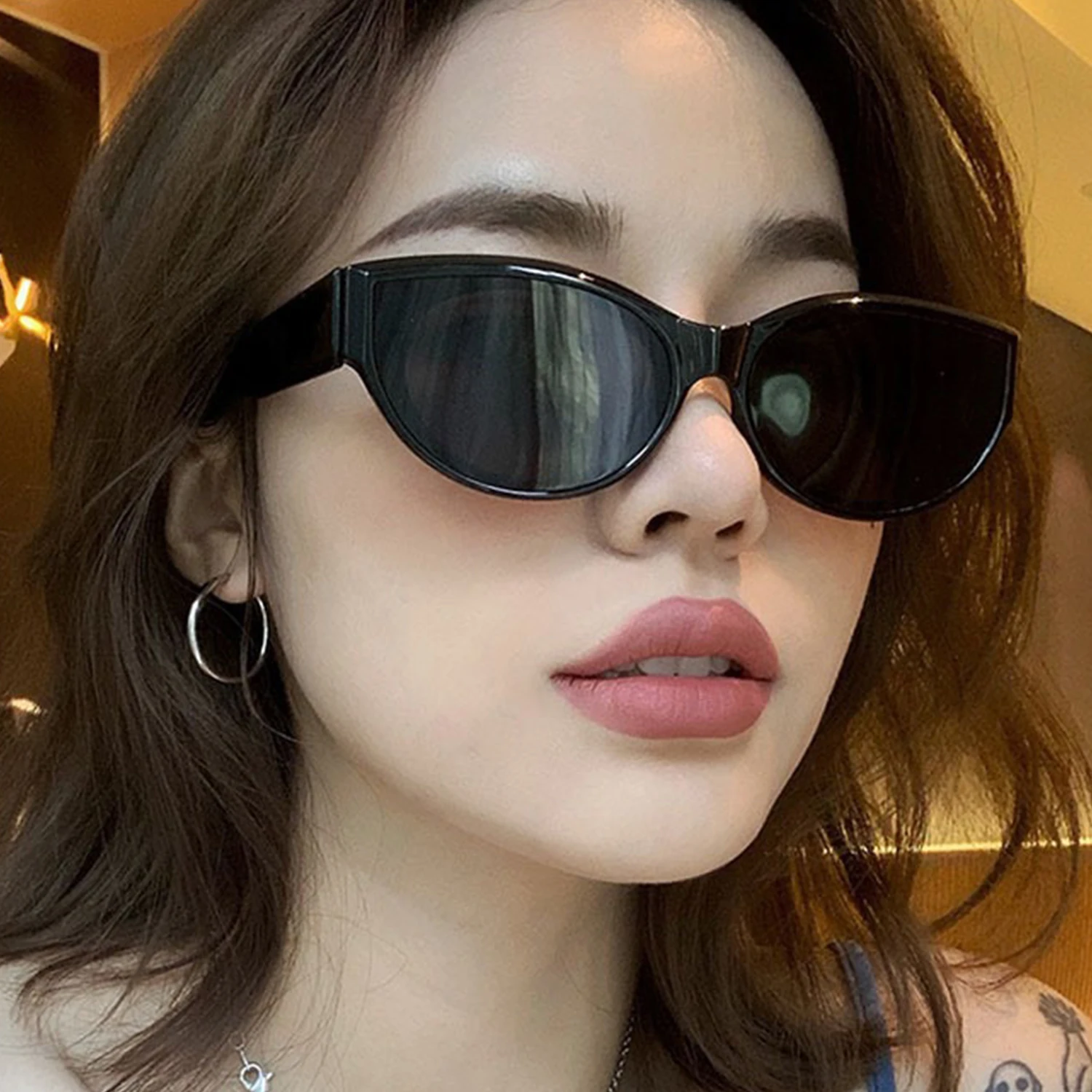 New Arrival Cat Eye Sunglasses Women Oval Glasses Vintage Brand Elliptic Square Sun Glasses for Female Shades Female Eyewear