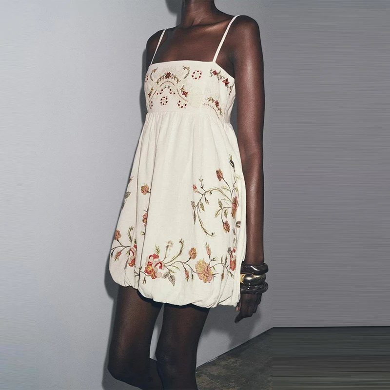 Z 2025 nouveau Faion ort brodé décontracté Dr Ele Aosphere vêtements pour femmes fibre de Polyester 00% été Dr