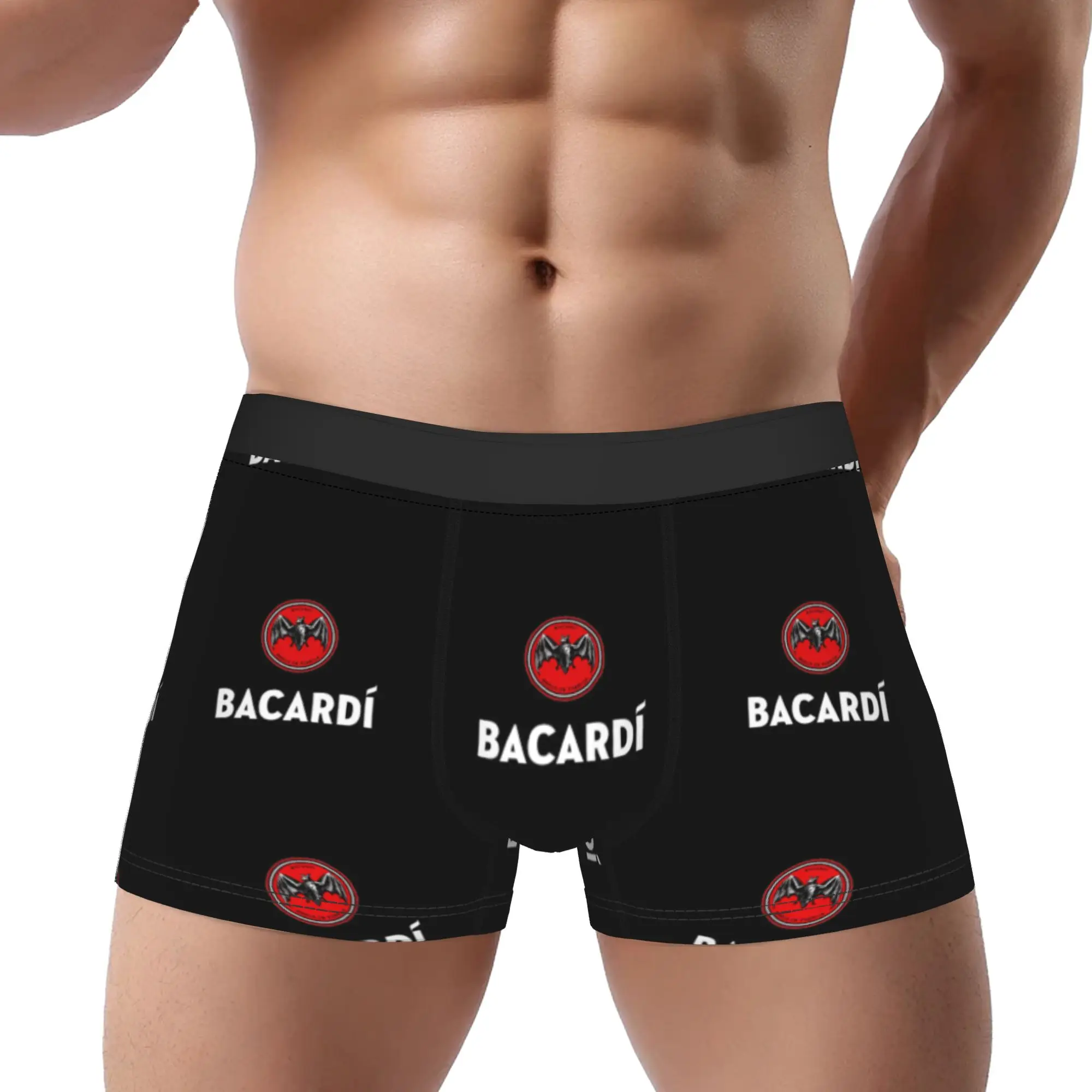

bBacardí Bat Logo Red Circle bBacardi Underpants Breathbale Panties Man Underwear Comfortable Shorts Boxer Briefs