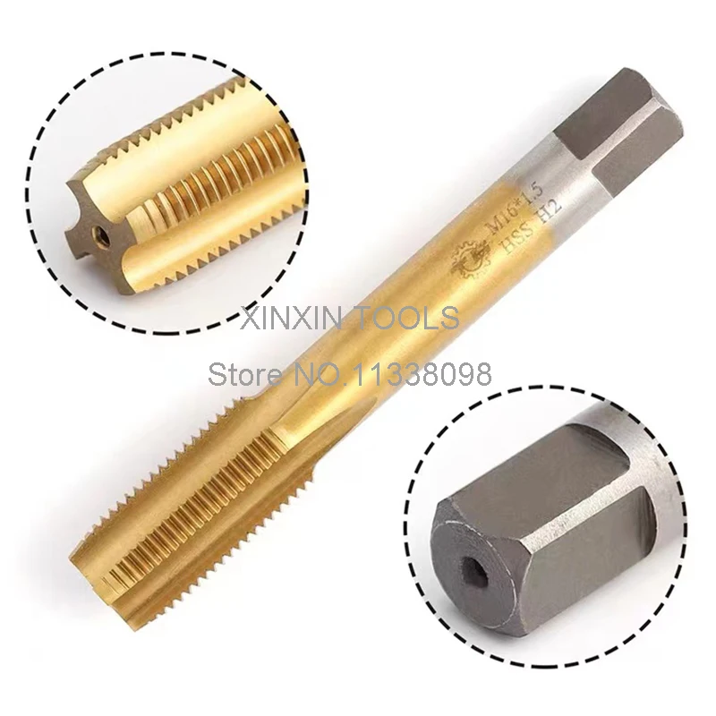 New 5PCS M10/M10*1/M10*1.25/M12/M12*1/M14/M14*1.5 coating Titanium straight groove Machine Screw Thread Metric Plug Tap