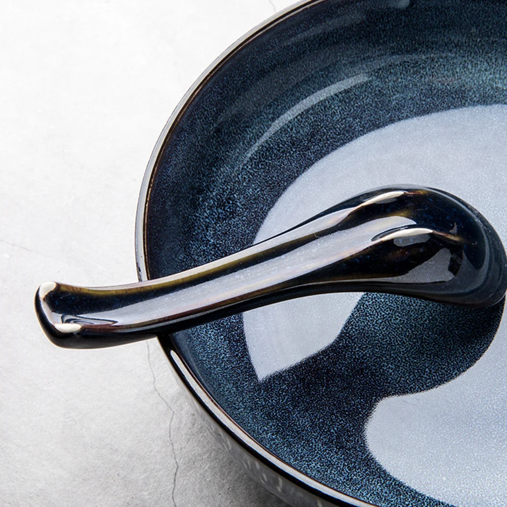 

2Pcs Premium Sand Material Spoons Rustproof Smooth Portable Tableware Suitable for Soup Coffee Cake Dessert Home Dining Flatware