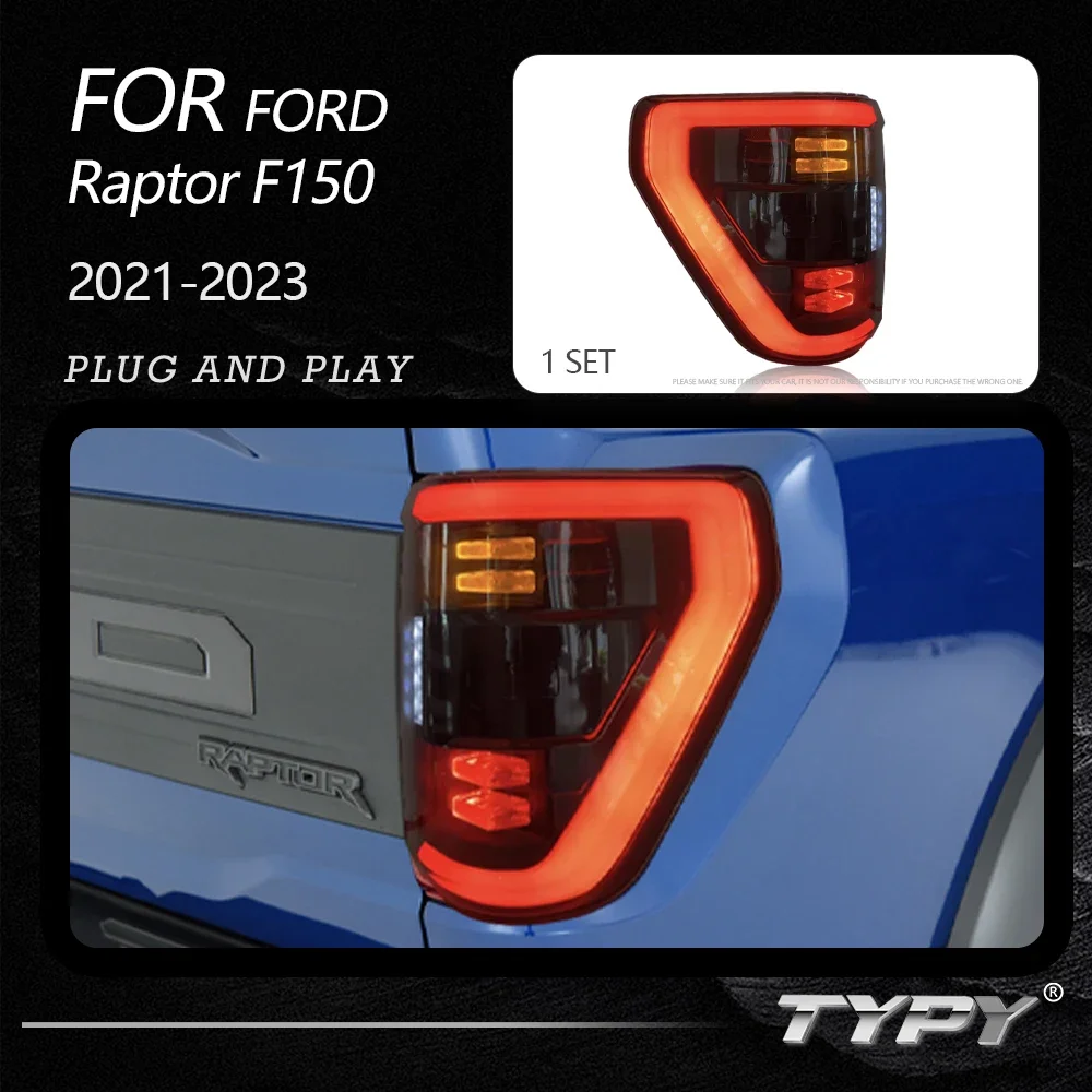 

Автомобильные задние фонари TYPY для Ford Raptor F150 2021-2023 светодиодный, автомобильные задние фонари, дневные ходовые огни, динамические Сигналы поворота