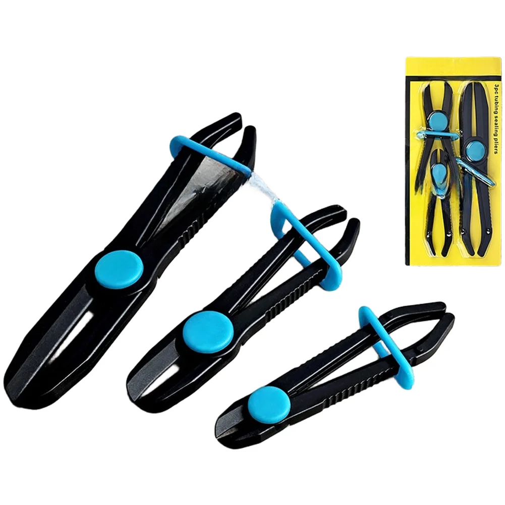 Auto Repair Tool Fuel Line Clamp Set Includes 3 Sizes for Tubing Diameter Range up to 66mm Plastic Blue Construction