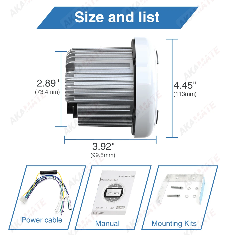 RVs راديو السيارة MP3 ستيريو بلوتوث FM AM EQ مشغل وسائط متعددة IPX5 العالمي مشغل الوسائط الرقمية ل ATV UTV قارب البحرية راديو #6