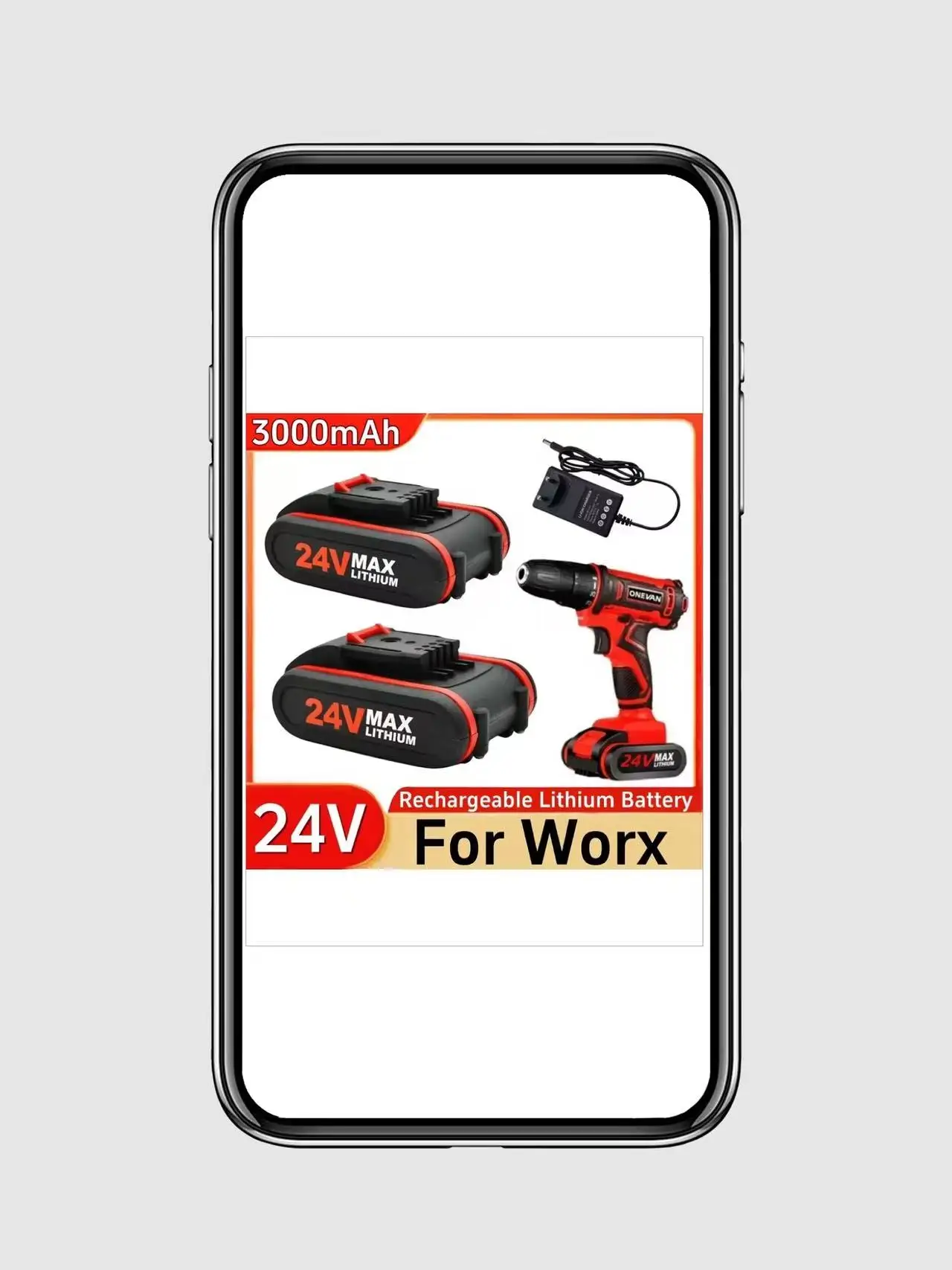 

3.0Ah/3ah 24V 18650 Suitable for WORX Lithium Battery Power Tool Battery for Cordless Wrench Mini Chainsaw Electric Drill etc
