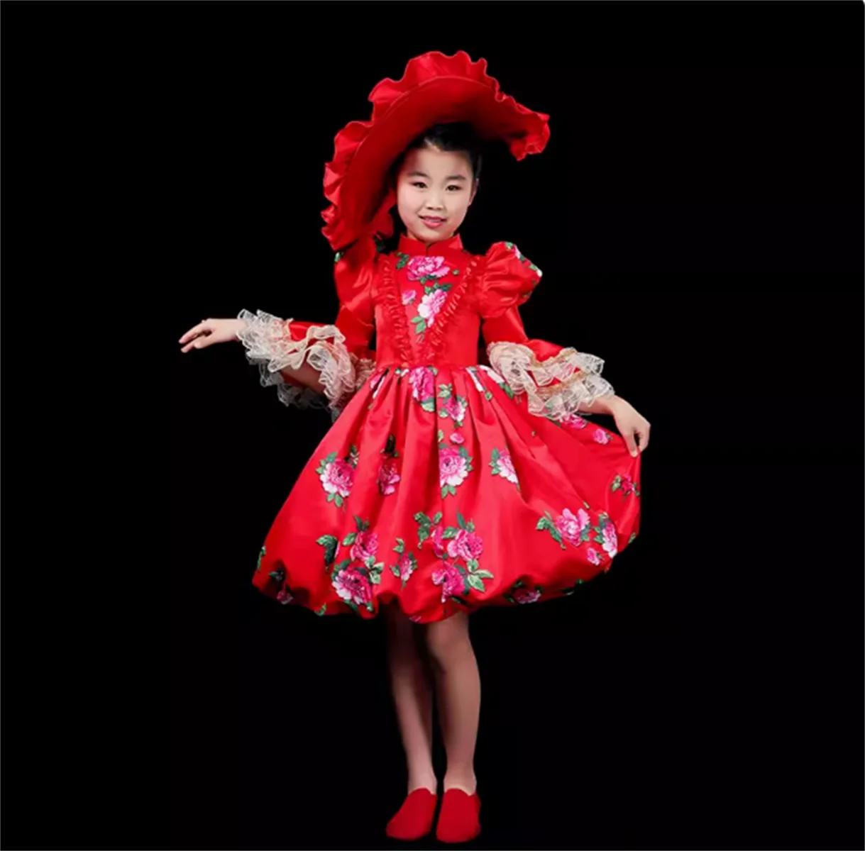 

Fanhu's new European style palace dress performance costume, stage parent-child costume, party large runway dress for women