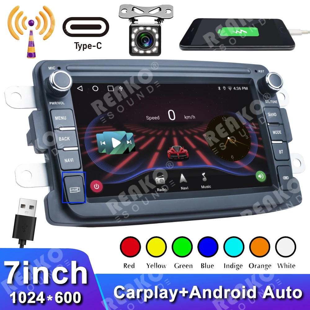 Android Auto All-in-One CarPlay Moto 7862 For Dacia Logan Dokker Duster Sandero Lodgy Renault Captur Duster Xray Multimedia Play