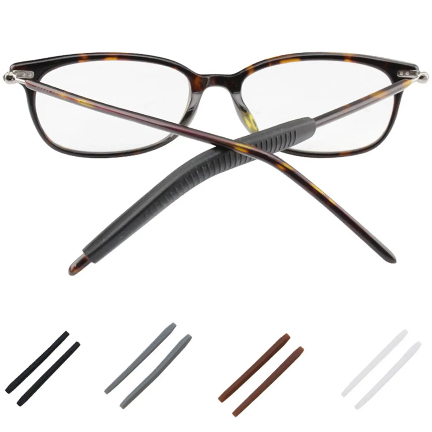 1 Pair Silicone Glasses Foot Cover Eyeglass Anti-slip Sleeves Temple Tip Holder Eyeglasses Grip Eyewear Glasses Accessories