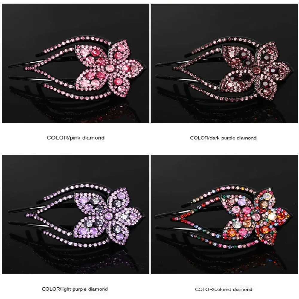 Accessories Women's Crystal Hair Clips Brand New Crystal Resin Rhinestone Hairpin Plastic Insert Comb Hairgrip Women