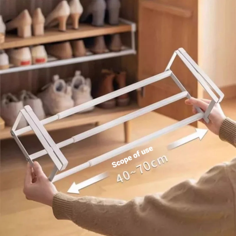 Verstellbares Schuhregal – platzsparender Schuh-Organizer für Zuhause – mehrschichtiges Schuhregal mit Hängekörben – kompaktes Design