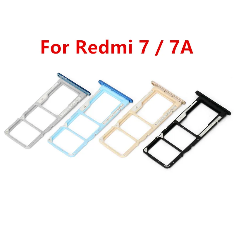 Redmi7A SIM Card Slot For Xiaomi Redmi 7 7A Card Adapters Socket Holder Tray Chip Drawer Replace Housing Repair Parts