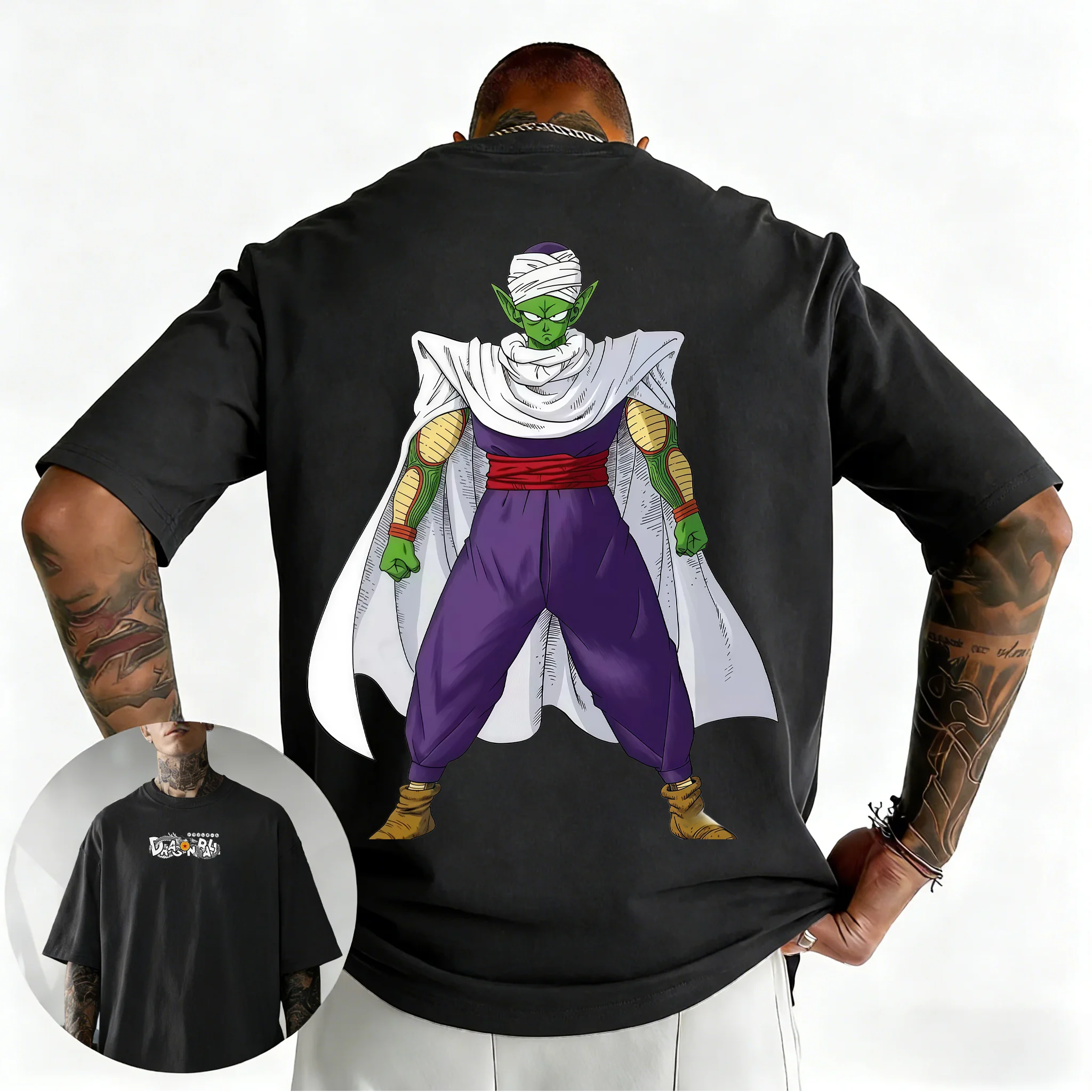2026 Dragon Ball Piccolo Familien-Matching-T-Shirts Klassischer Anime Namekian Aufdruck Lässige Loose-Fit Eltern-Kind-Outfits für Fitness und Alltag