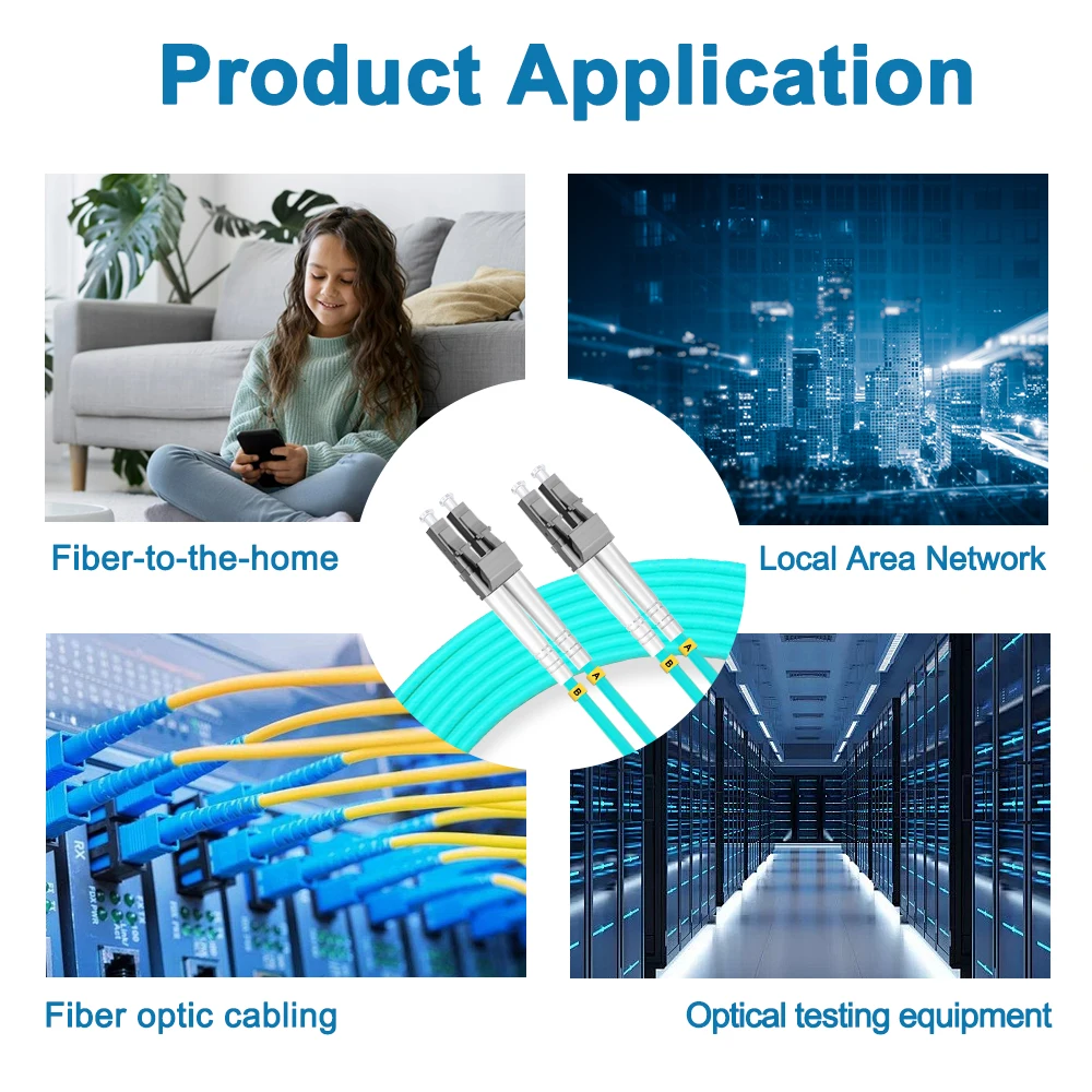 LC UPC OM3 Fiber Optical Patch Jumper 3.0mm Multimode Cable Cord Duplex 1m 3m 5m PVC SM 1310/1550nm FTTH