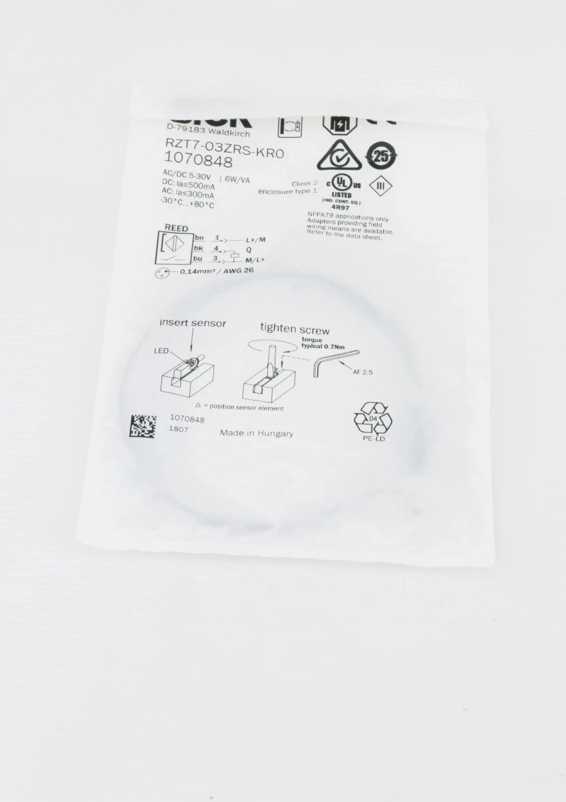 

RZT7-03ZRS-KR0 1070848 Proximity sensor