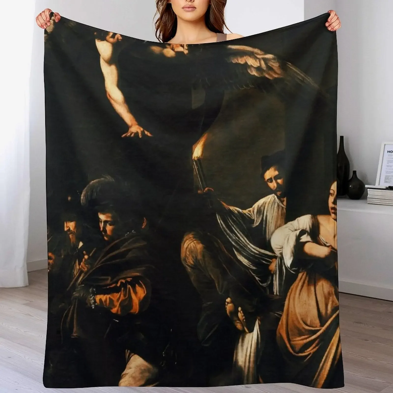Caravaggio - Couverture The Seven Works of Mercy, couverture chaude et confortable pour la sieste au bureau
