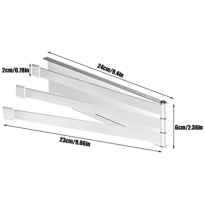 Magnetic Towel Rail Rack Wall Mounted Bathroom Folding Towel Drying Rack Kitchen Rag Hand Towel Storage Shelf Household Supplies - view 6
