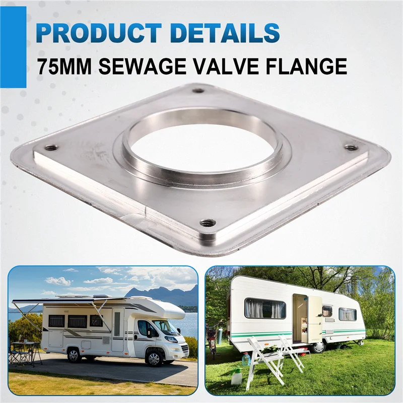 

A25F-Portable Drain Valve Flanges 75Mm Caravan Knife Gate Valve Flange For RV Sewer Gate Valves